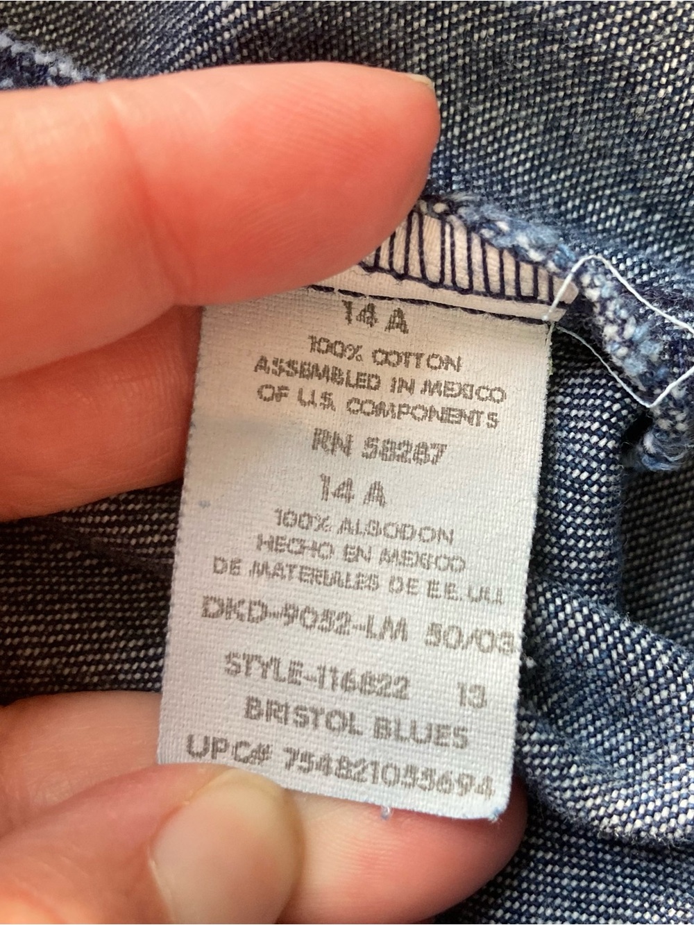 5/$15 Bristol Blues Cotton Denim Shorts 14A - Picture 3 of 7